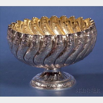 Silver Repousse Footed Fruit Bowl