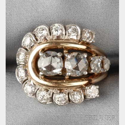 Retro 18kt Gold and Diamond Ring