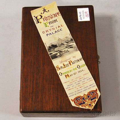 Stevengraph Woven Silk Crystal Palace Opening Commemorative Bookmark
