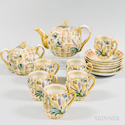 Fourteen-piece Russian Khrapunova Novago Porcelain Tea Set