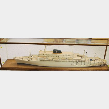 Painted Wooden Ship Model of the Brasil