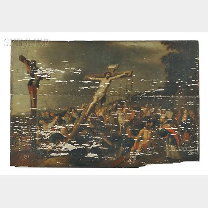 Attributed to Frans Francken III (Flemish, 1607-1667) Raising the Cross