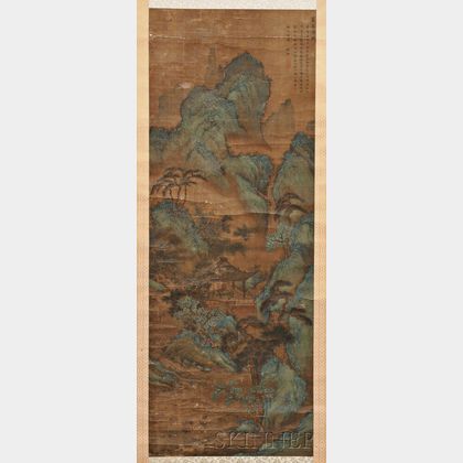 Hanging Scroll Depicting a Shangshui Landscape