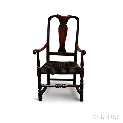 Queen Anne Stained Maple Armchair