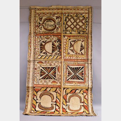 Polychrome Polynesian Tapa Cloth