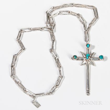 Navajo Silver Cross with Chain