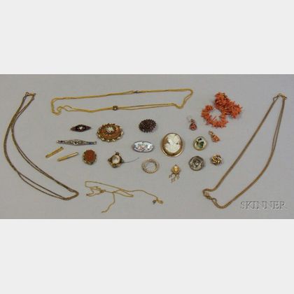 Small Group of Assorted Victorian and Later Costume Jewelry