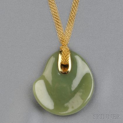 18kt Gold and Nephrite Pendant, Elsa Peretti, Tiffany & Co.