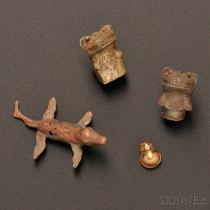 Four Cast Gold and Tumbaga Items