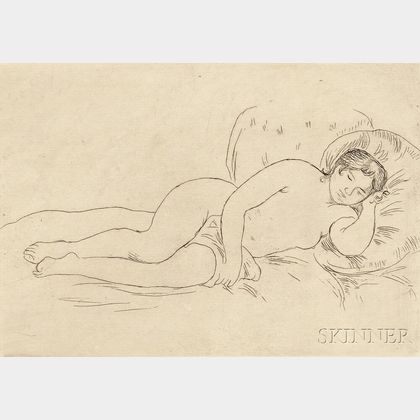Pierre-Auguste Renoir (French, 1841-1919) Femme nue couchée (tournée à droite) 2e planche