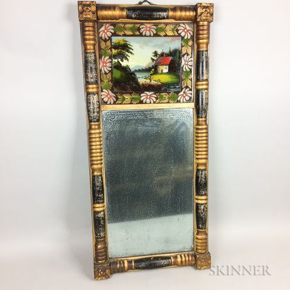 Federal Carved and Reverse-painted Split-baluster Mirror