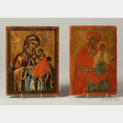 Two Greek Icons of the Virgin and Child