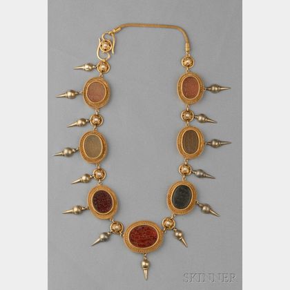 Sold at auction Antique Gold and Hardstone Intaglio Necklace Auction Number 2610B Lot Number 190 ...