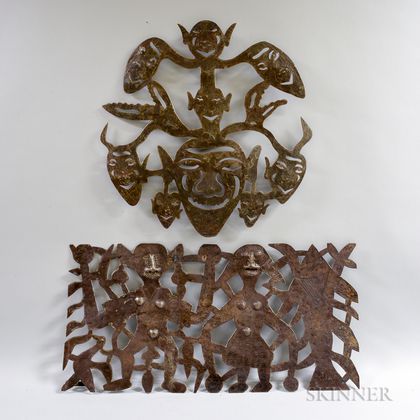 Two Mexican Sheet Iron Wall Sculptures