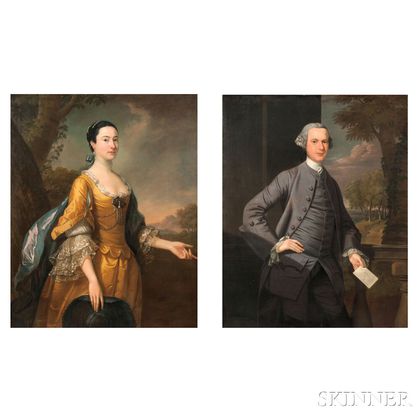 Thomas Hudson (British, 1701-1779) Pair of Portraits: Mr. James Hilhouse of Cornwallis House, Clifton