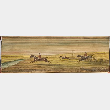 Fore-edge Painting of a Hunting Scene.