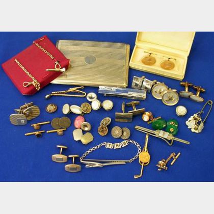 Assortment of Mens Accessories, Jewelry and Buttons. 