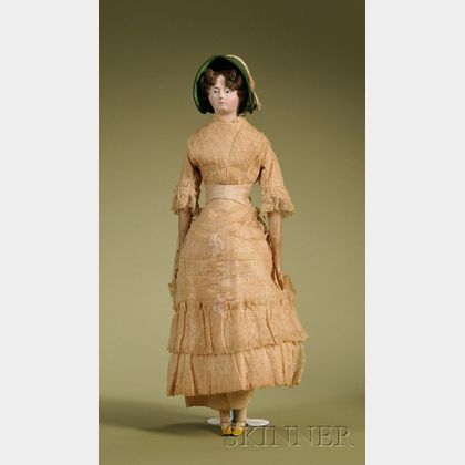 Papier-mache Doll with Rare Hairstyle