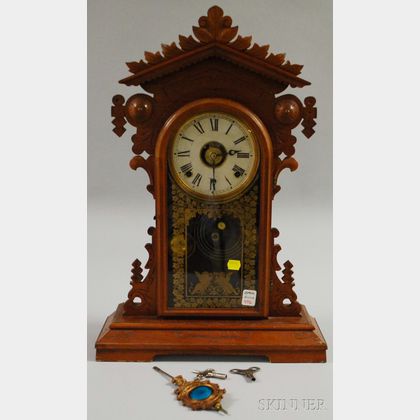 E.N. Welch Walnut Mantel Clock