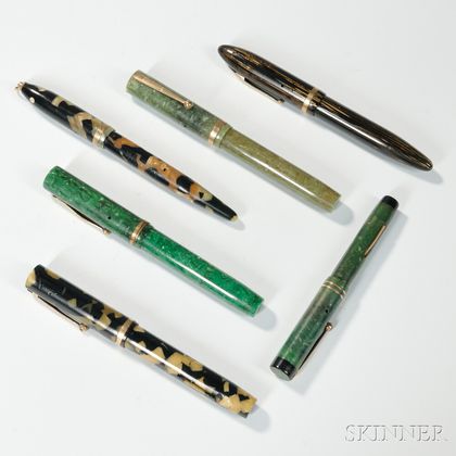 Six Sheaffer Fountain Pens