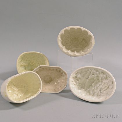 Five Ceramic Food Molds