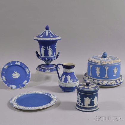 Seven Mostly Wedgwood and Adams Jasper Items