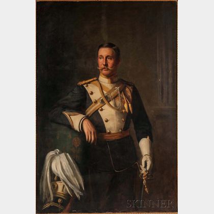 Herman Gustave Herkomer (American, 1862-1935) Portrait of Sir Francis Burdett, VIII Baronet, 17th Lancers