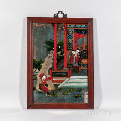 Paint-decorated China Trade Mirror