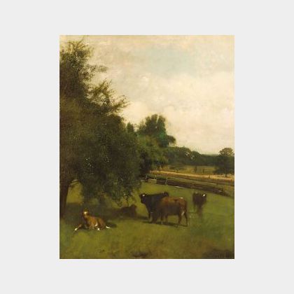James MacDougal Hart (American, 1828-1901) Cows at Pasture
