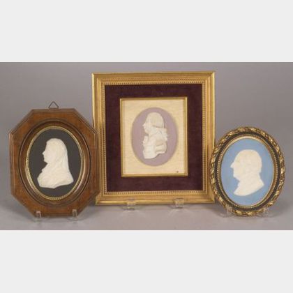 Three Wedgwood Jasper Portrait Plaques