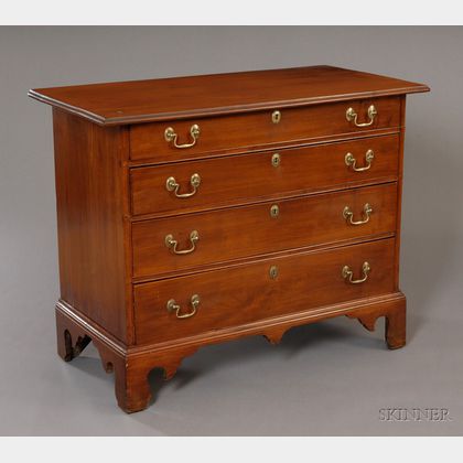 Chippendale Cherry Chest of Four Drawers