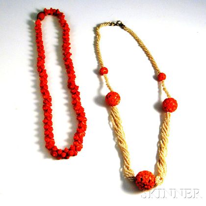 Two Coral Necklaces
