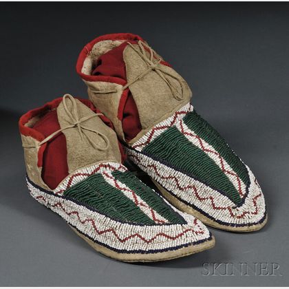 Sold at auction Lakota Beaded Hide Moccasins Auction Number 2596B Lot ...