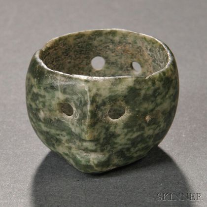 Colima Janiform Jade Bowl