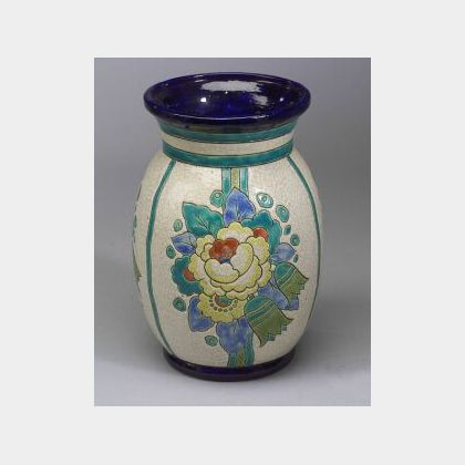 Boch Freres Floral Ceramic Vase