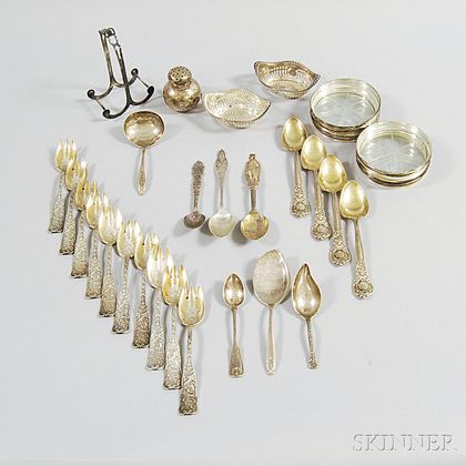 Group of Silver and Silver-mounted Flatware and Tableware