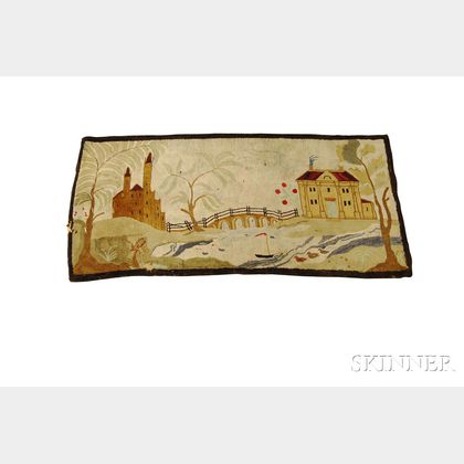 Large Hooked Pictorial Rug