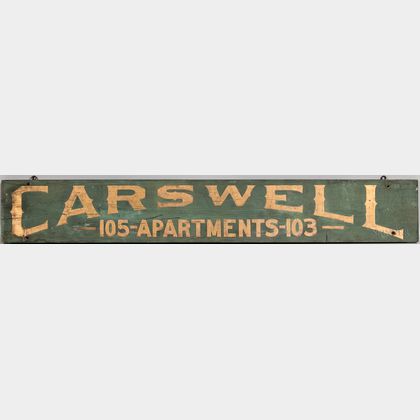 "Carswell Apartments" Trade Sign