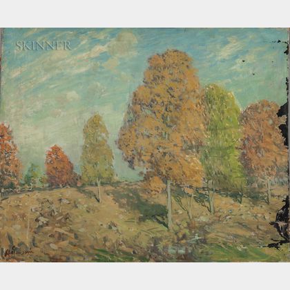 Arthur Clifton Goodwin (American, 1866-1929) Autumn Landscape with Trees