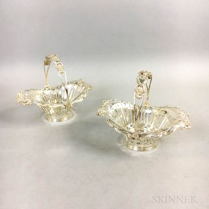 Pair of Sterling Silver Reticulated Fruit Baskets