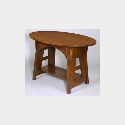 Limbert Oval Table with Cut-Out Sides