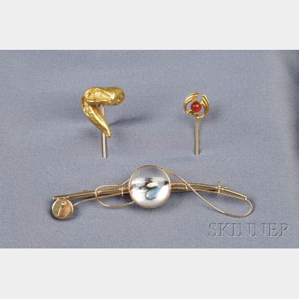 Three 14kt Gold Jewelry Items
