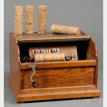 Oak Cased Roller Organ by Autophone Company