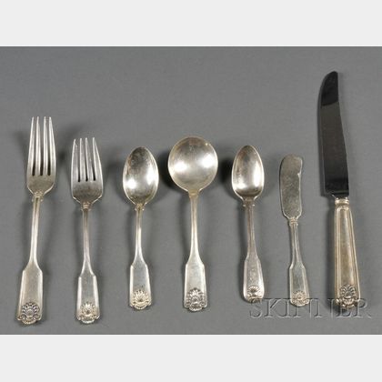Frank Smith Sterling "Fiddle Shell" Pattern Partial Flatware Service