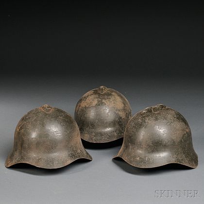 Three Russian Model 36 Helmets
