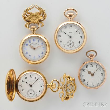 Four Gold Open Face Lady's Watches