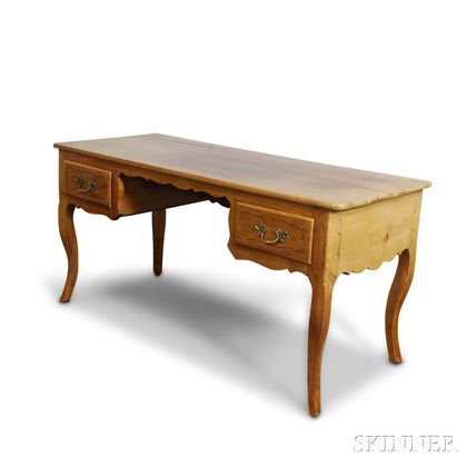 French-style Paneled Fruitwood Desk