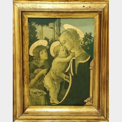 Framed Madonna and Child Print with Gilt Accents