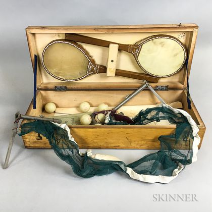 Cased J. Jaques & Son Ping Pong or Gossima Set. Estimate $100-150