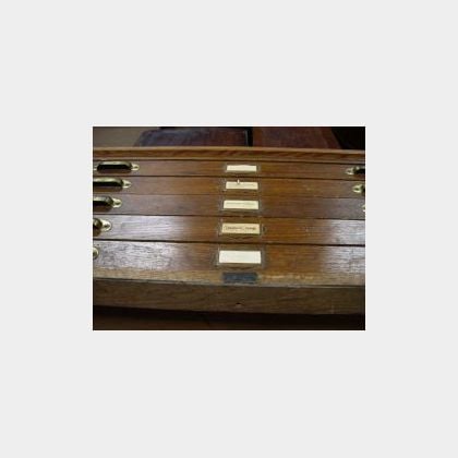 Keuffel & Esser Co. Oak and Plywood Five-Drawer Folio Cabinet. 
